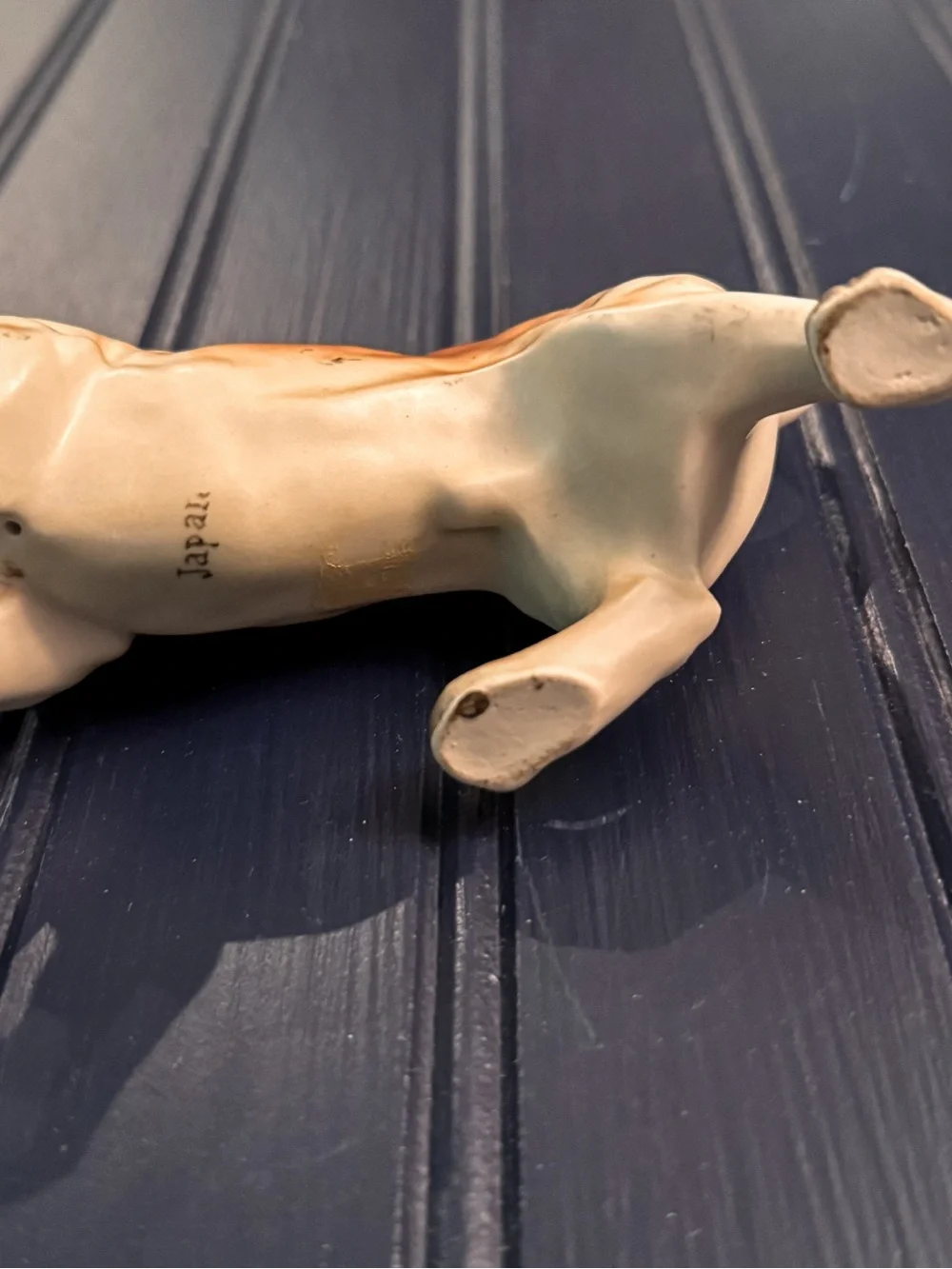 Vintage Japanese Beagle Figurine — Hand-Painted Ceramic